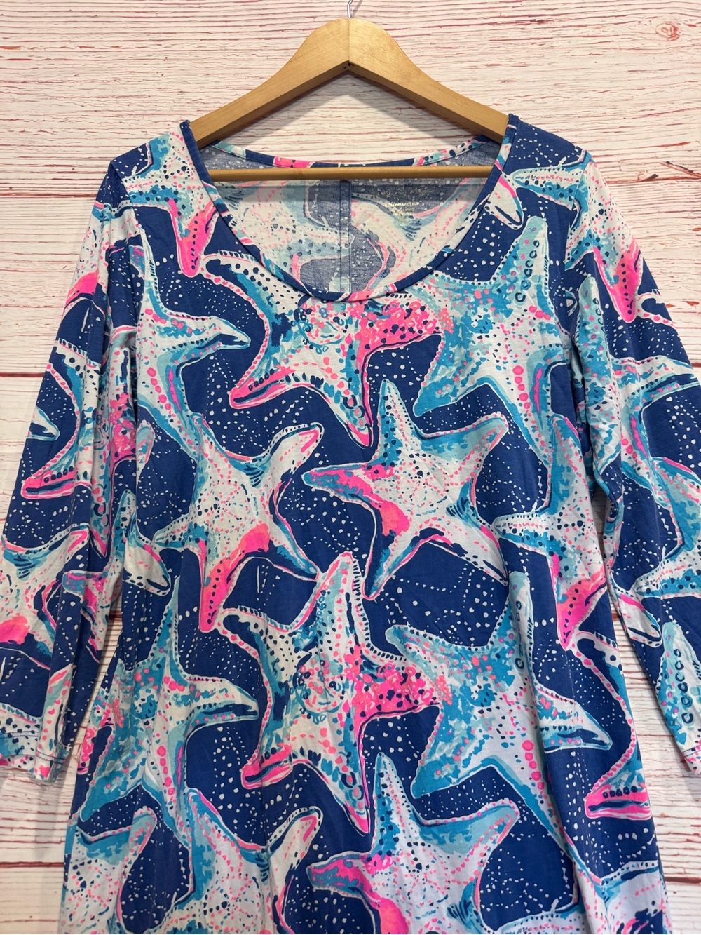 Lilly Pulitzer Beacon Dress in Indigo Star Struck Sz L - Picture 5 of 10